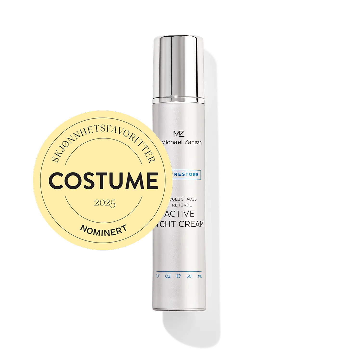 Dr. Michael Zangani Skin Restore Active Night Cream nominert til Costume Beauty awards
