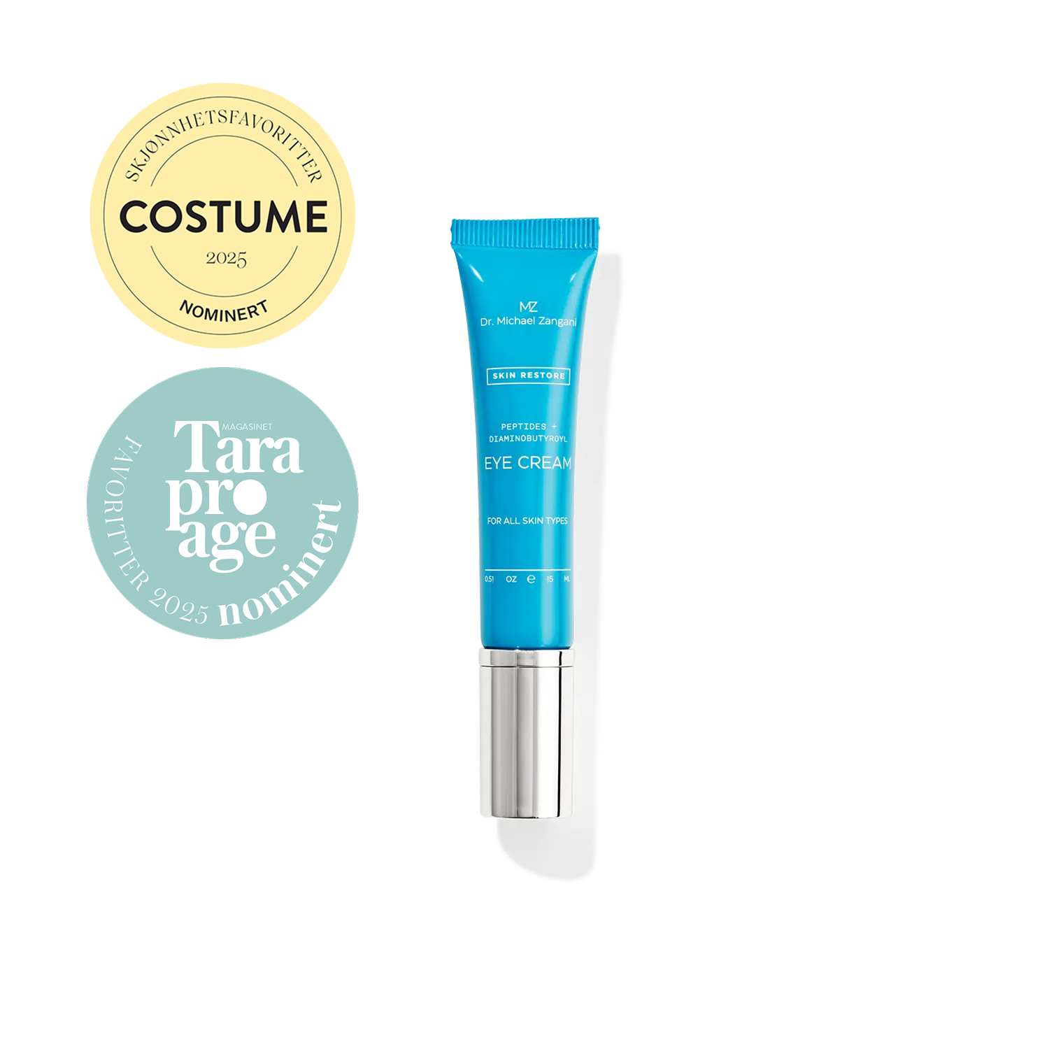 Dr. Michael Zangani Restore Eye Cream nominert til Costume Beauty awards og Tara Pro Age
