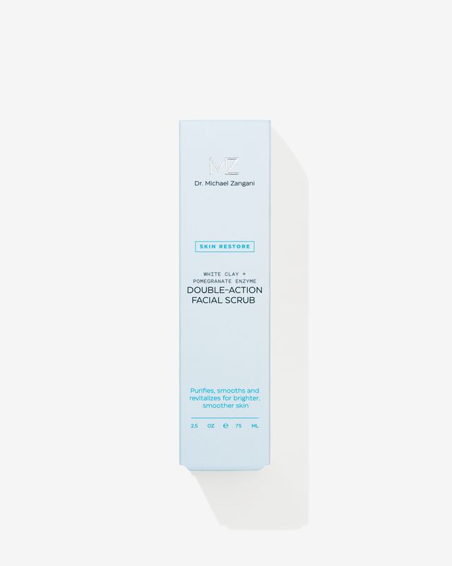 Dr. Michael Zangani double-action facial scrub emballasje