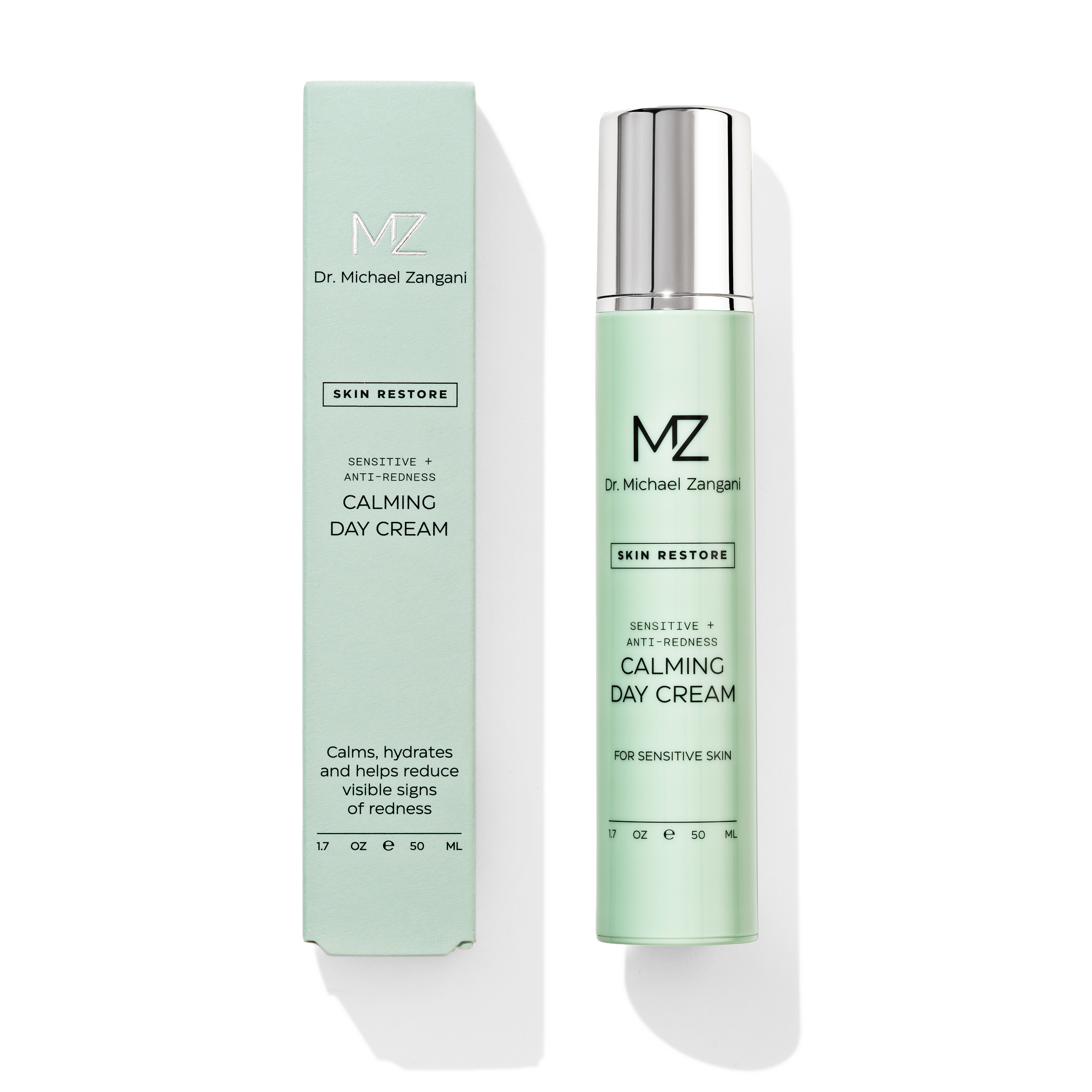 Dr. Michael Zangani Sensitive + Anti-Redness Calming Day Cream med emballasje